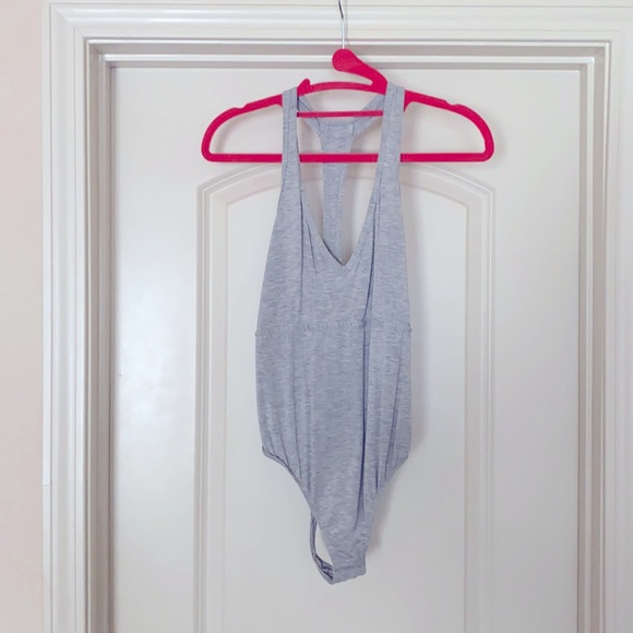 Tops - Grey Razorback thong cut bodysuit